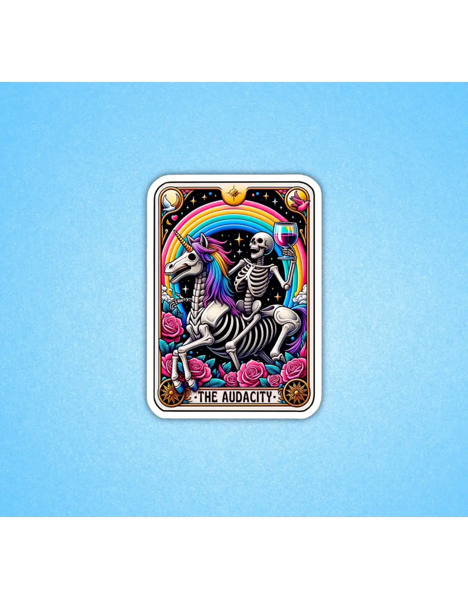 Radical Buttons The Audacity Tarot Sticker