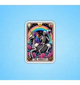 Radical Buttons The Audacity Tarot Sticker