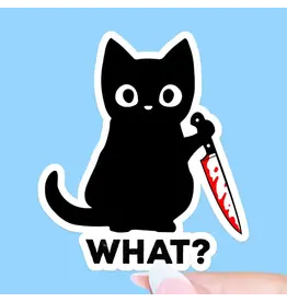 Radical Buttons Killer Cat Sticker