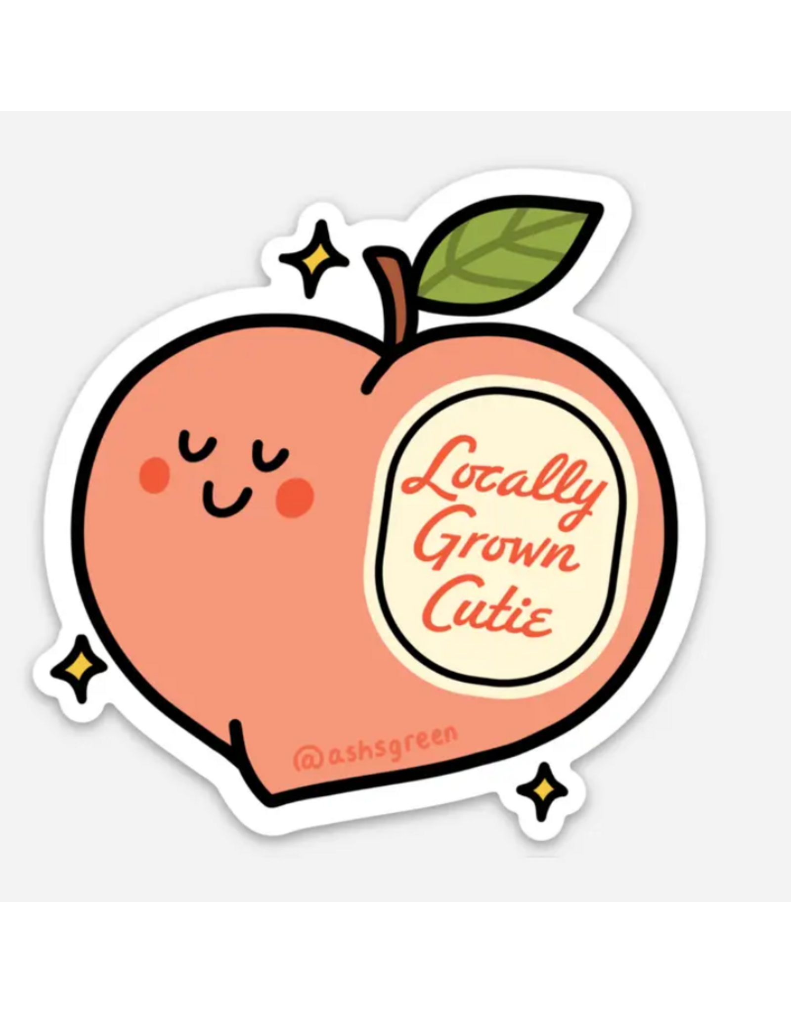 'Locally Grown Cutie' Peach Sticker