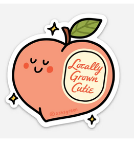 'Locally Grown Cutie' Peach Sticker