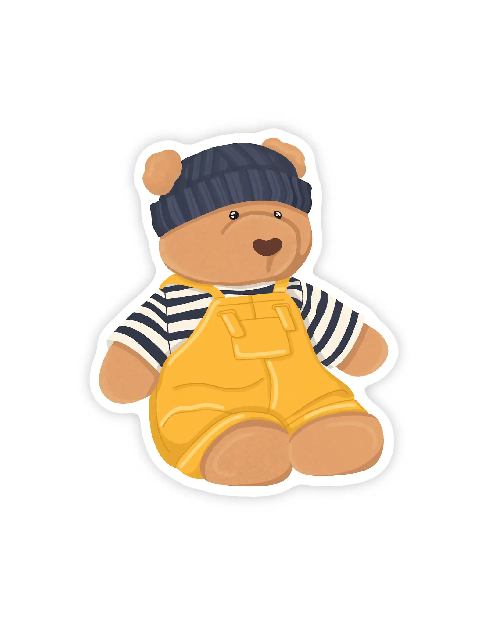 Nautical Fisherman Bear Vinyl Sticker