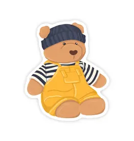 Nautical Fisherman Bear Vinyl Sticker