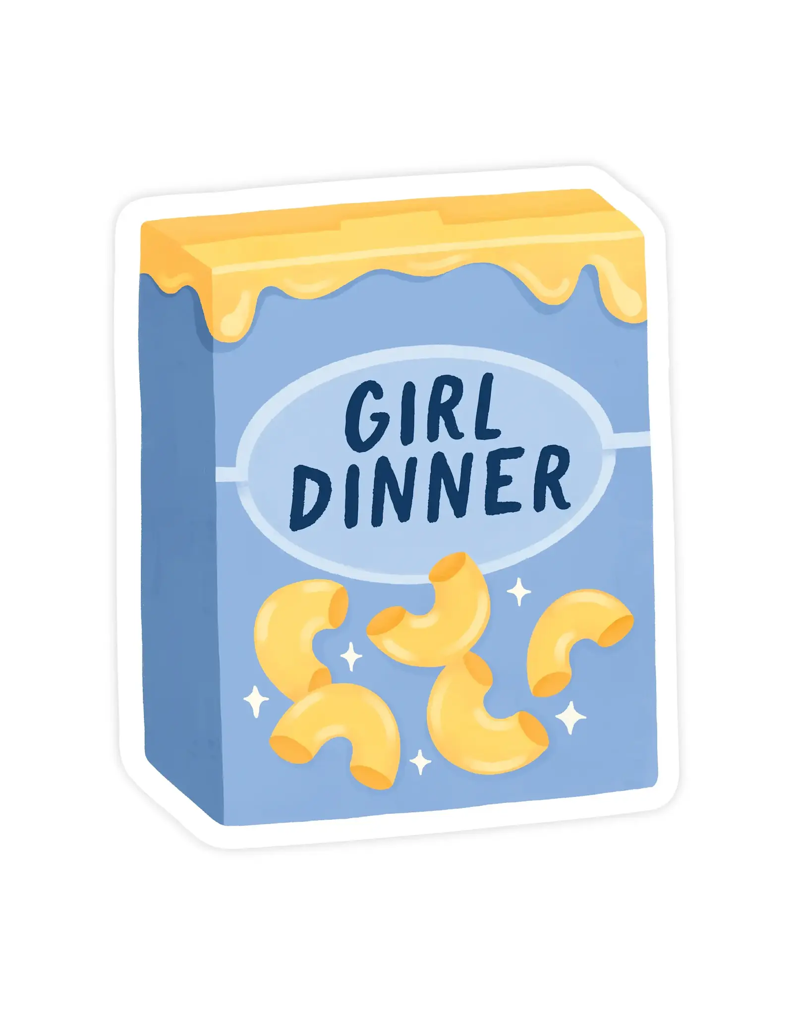 Girl Dinner Mac and Cheese Comfort Foodie Vinyl Sticker
