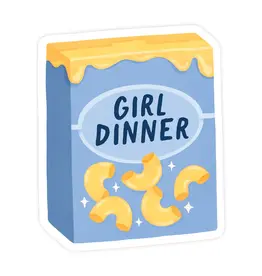 Girl Dinner Mac and Cheese Comfort Foodie Vinyl Sticker