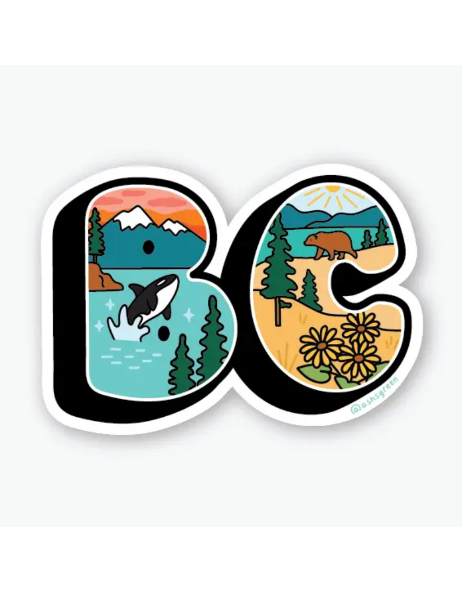 British Columbia Retro Postcard Sticker