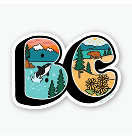 British Columbia Retro Postcard Sticker