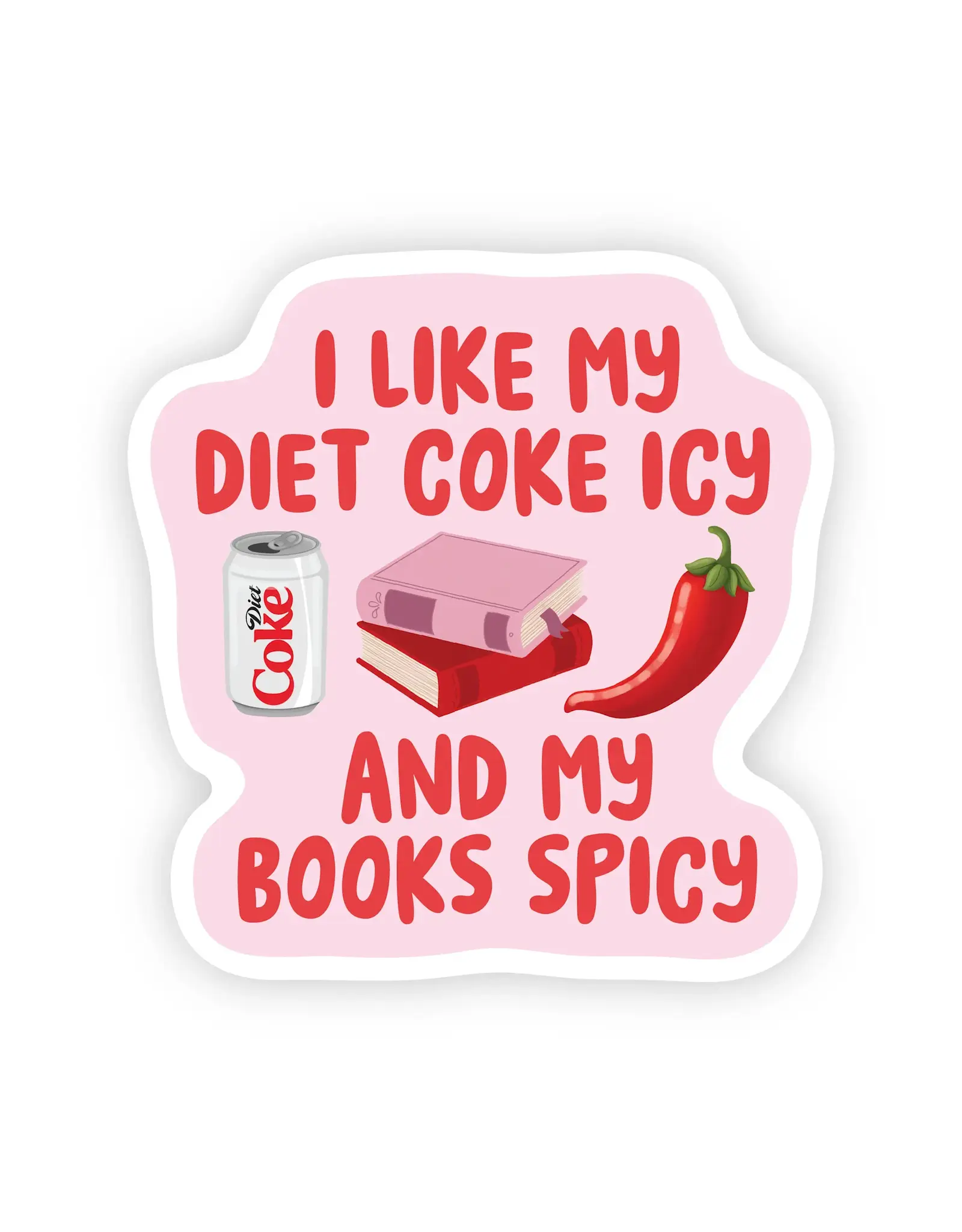 Diet Cola Icy Books Spicy Bookish Reader Vinyl Sticker