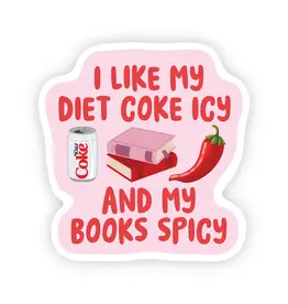Diet Cola Icy Books Spicy Bookish Reader Vinyl Sticker