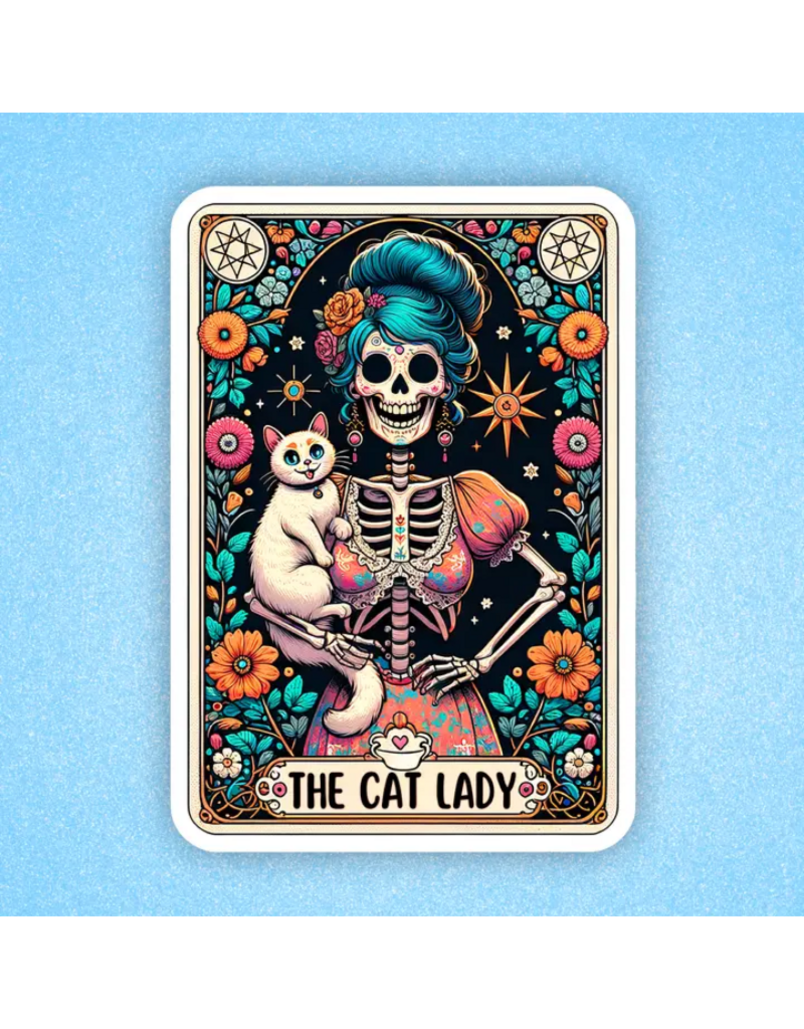 Radical Buttons The Cat Lady Sticker