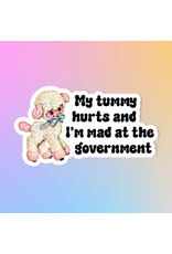 Radical Buttons My Tummy Hurts Sticker