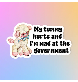 Radical Buttons My Tummy Hurts Sticker