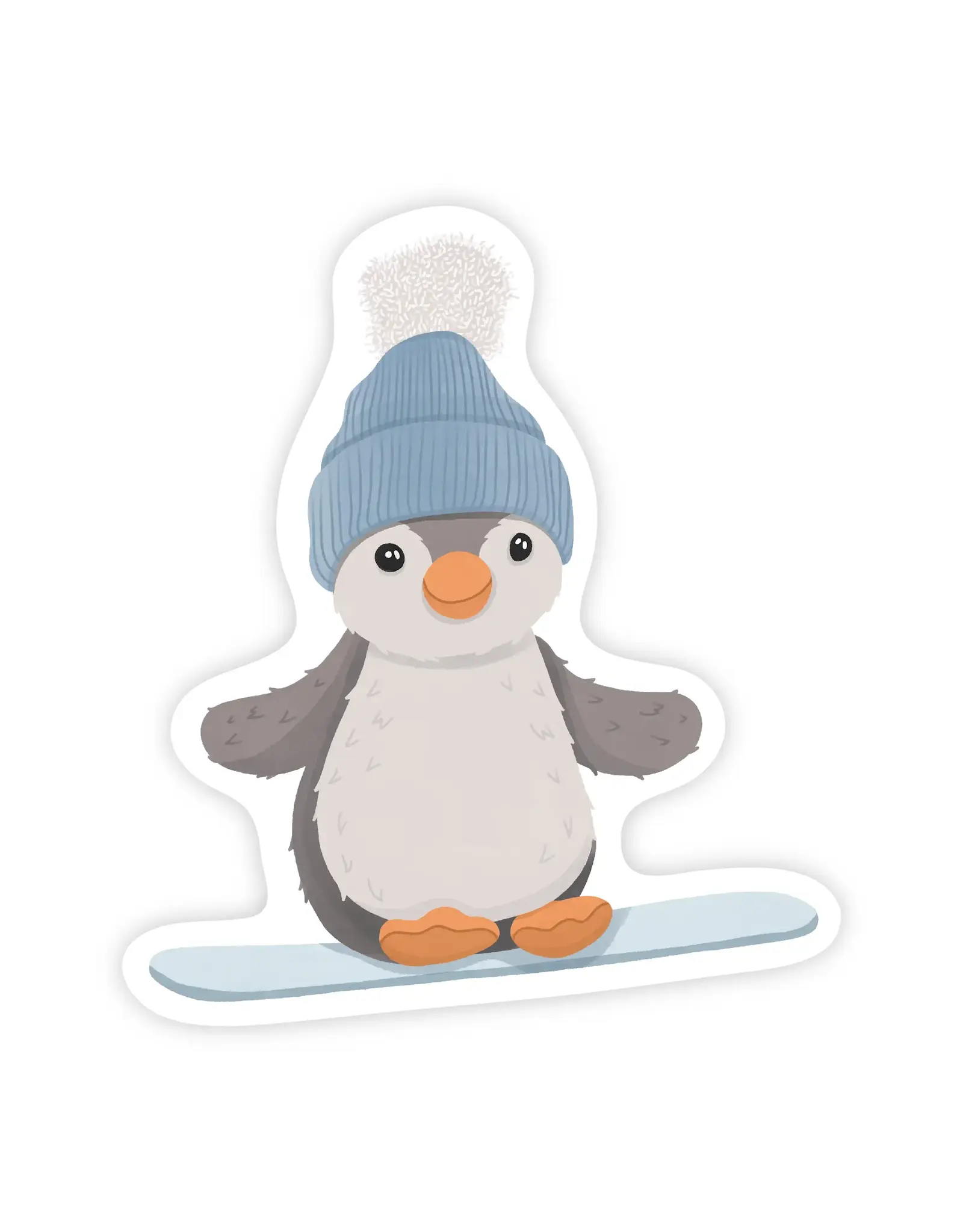 Snowboard Penguin Vinyl Sticker