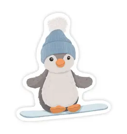 Snowboard Penguin Vinyl Sticker