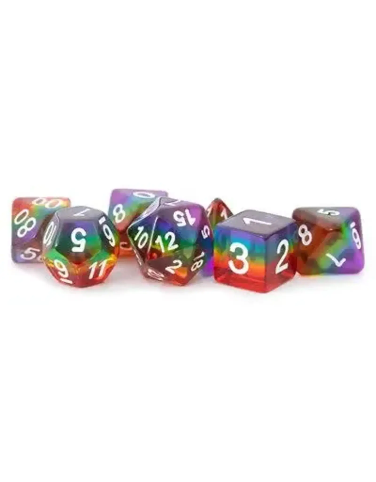 Resin 7 Dice Set Translucent Rainbow 16MM