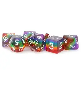 Resin 7 Dice Set Translucent Rainbow 16MM