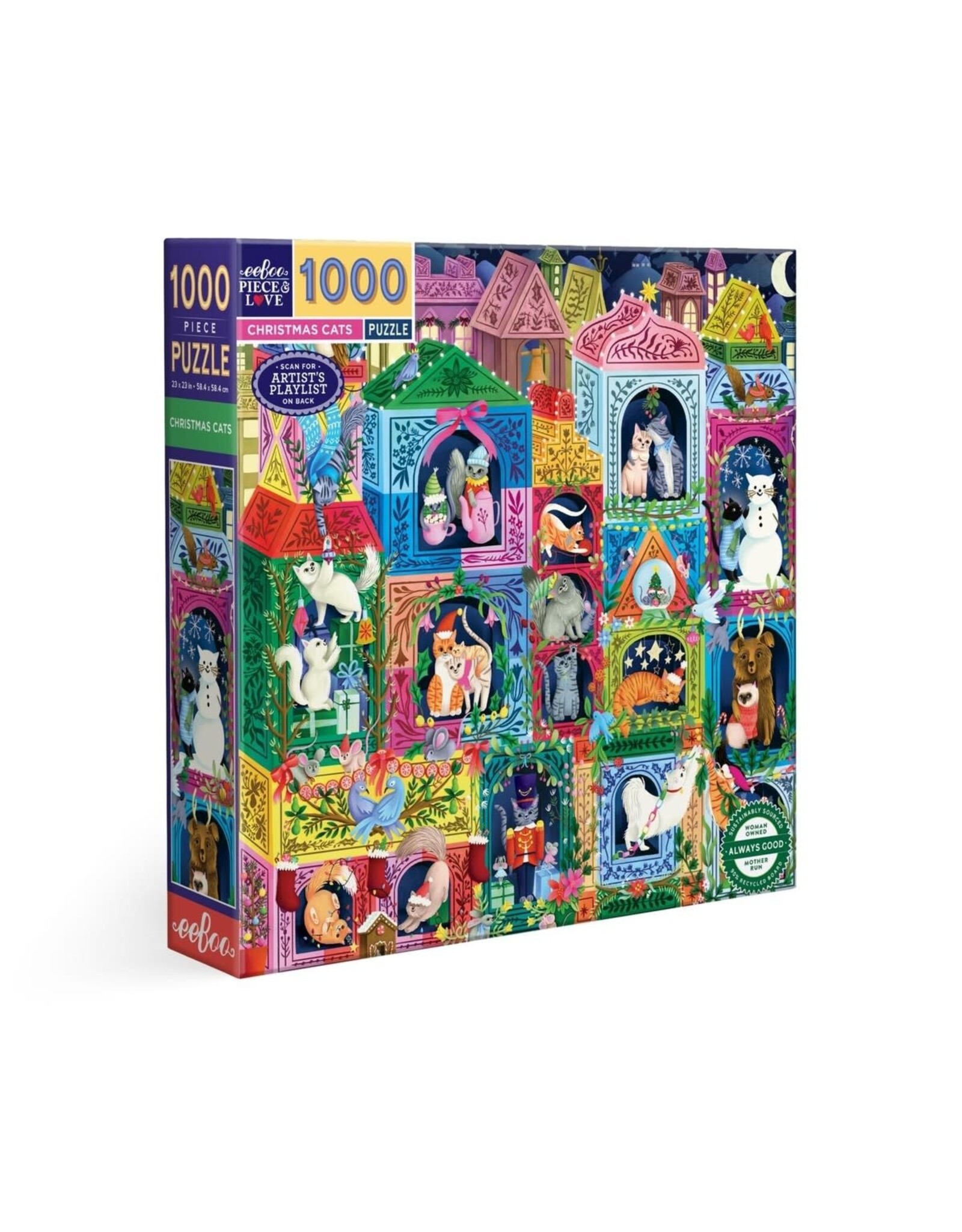 eeBoo Christmas Cats 1000pc