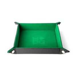 Leather Backed Fold Up Green Dice Tray