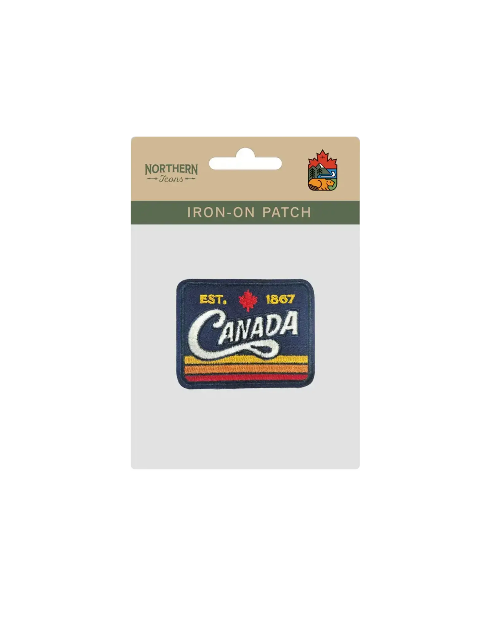 Canada EST 1867 Retro Vintage Stripe Souvenir Embroidered Iron-On Patch