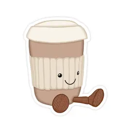 Latte Cozy Coffee Cafe Vinyl Sticker