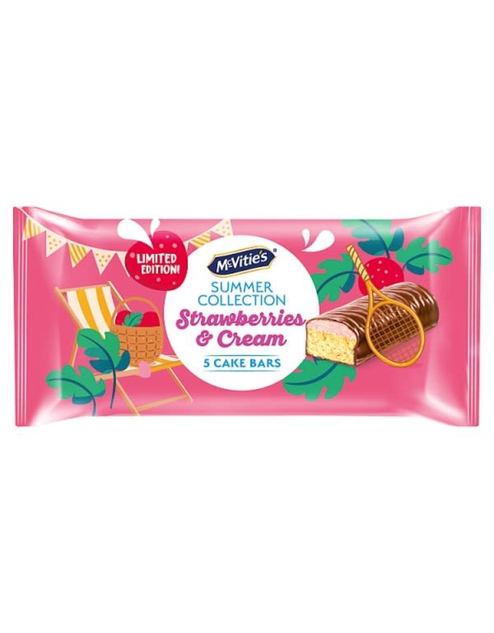 McVities Summer Cake Bar - Strawberries & Cream (British)