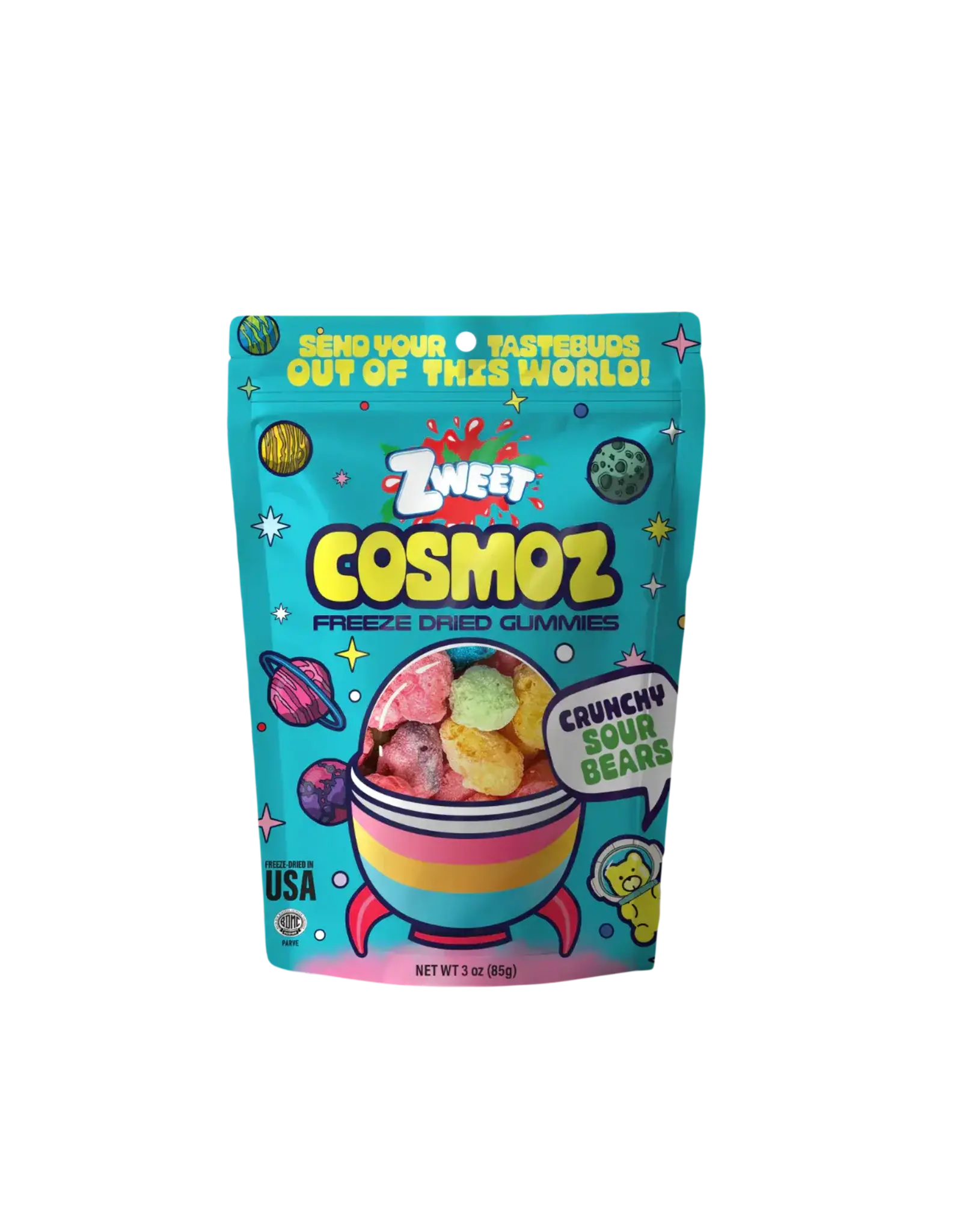 Zweet Cosmoz Freeze Dried Sour Bears (Halal & Kosher Certified)