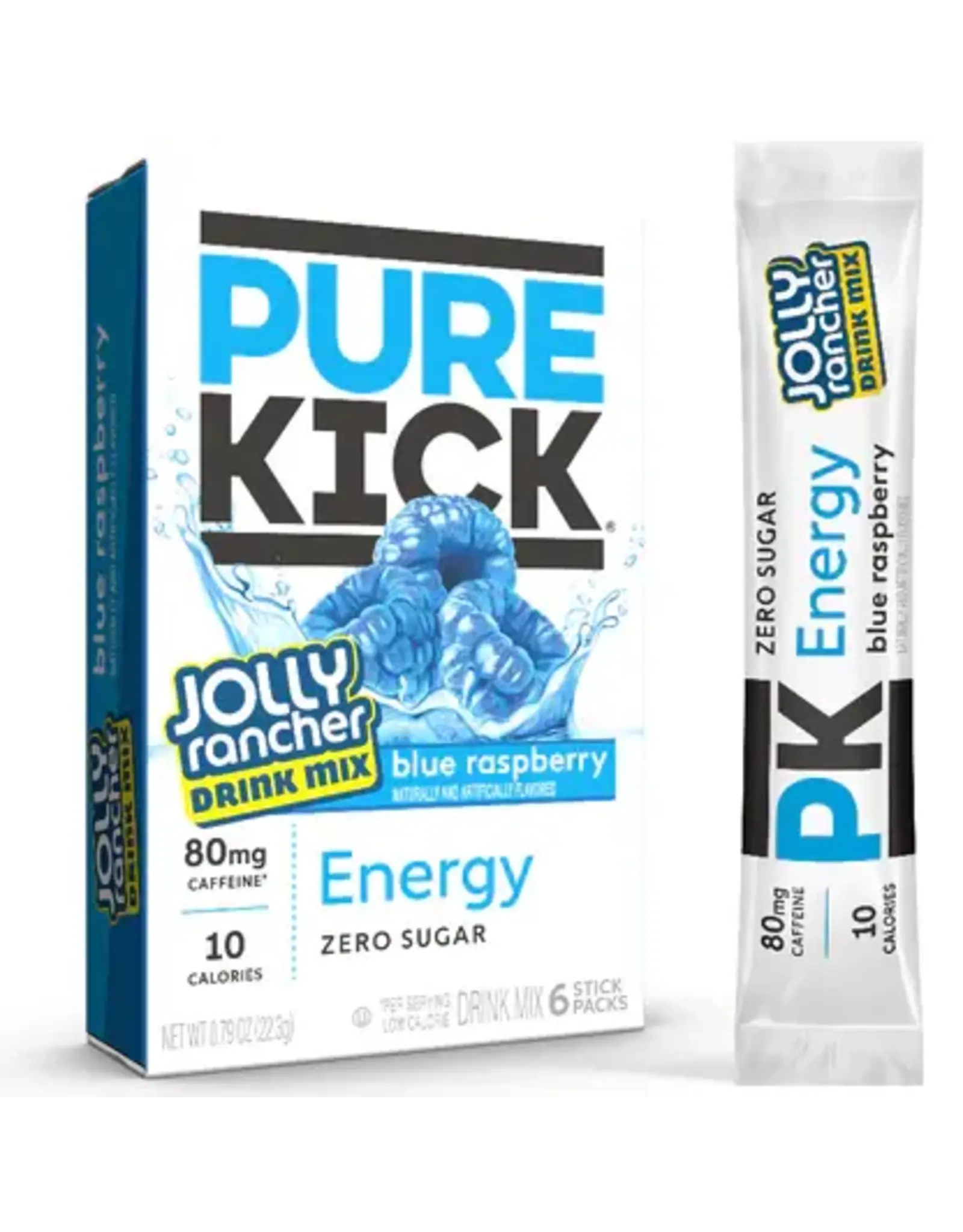 Pure Kick Jolly Rancher Blue Raspberry Energy Drink Mix 6ct Singles to Go
