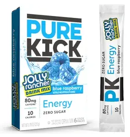 Pure Kick Jolly Rancher Blue Raspberry Energy Drink Mix 6ct Singles to Go