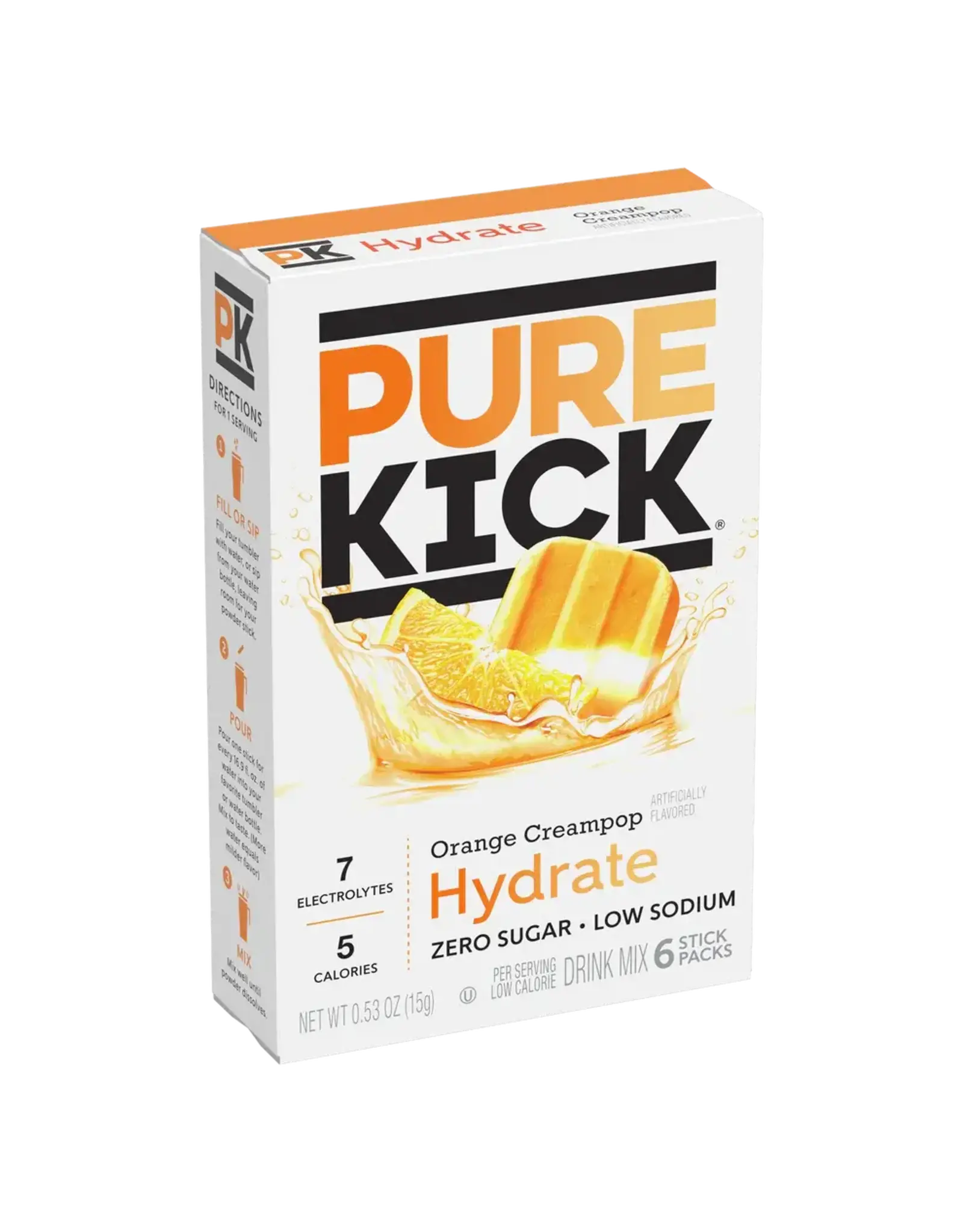 Pure Kick Orange Cream Hydrate Drink Mix 6ct Singles to Go