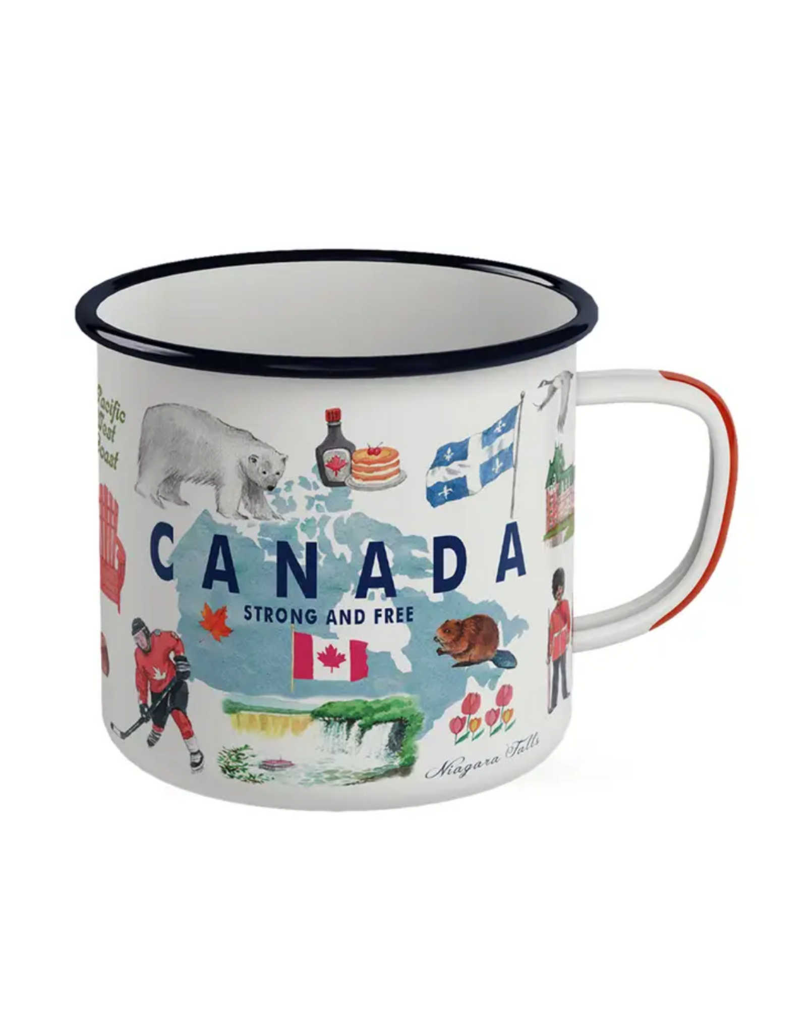 Canada Map & Icons Enamel Mug