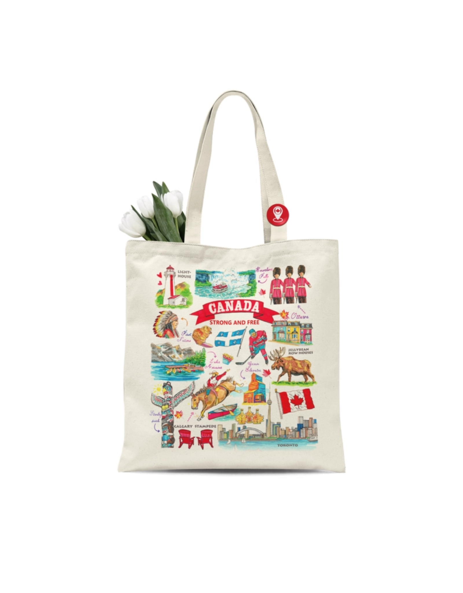 Canada Icons Cotton Tote Bag