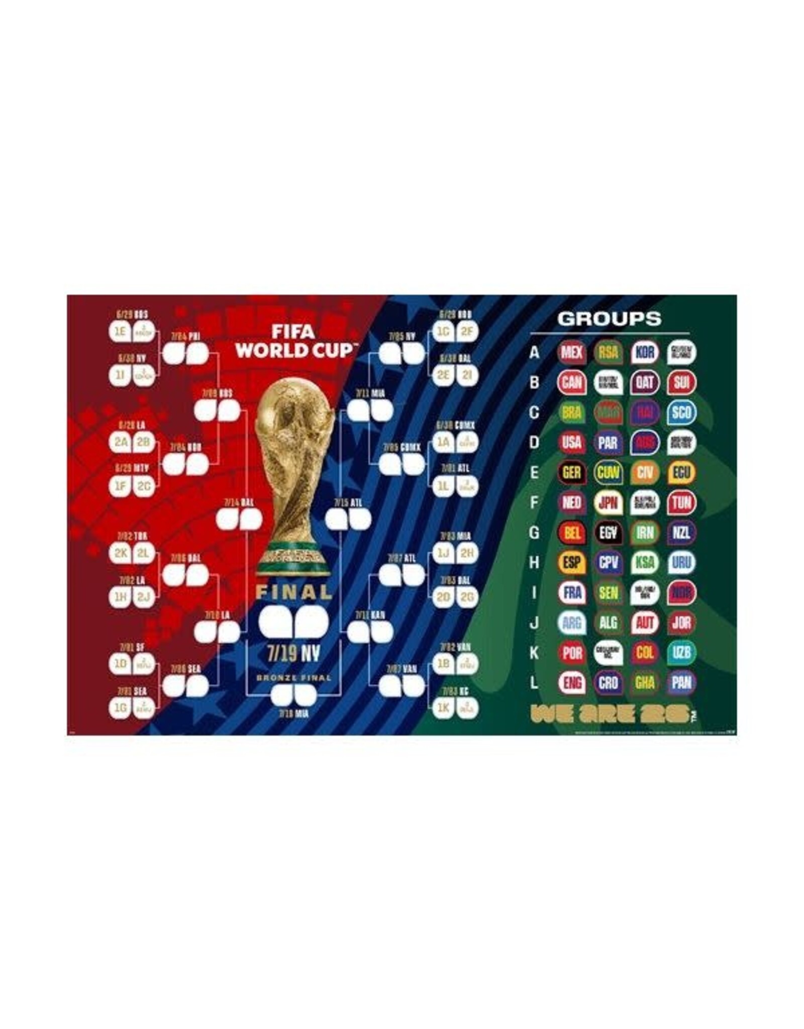 FIFA World Cup 2026 - Tournament Bracket Poster