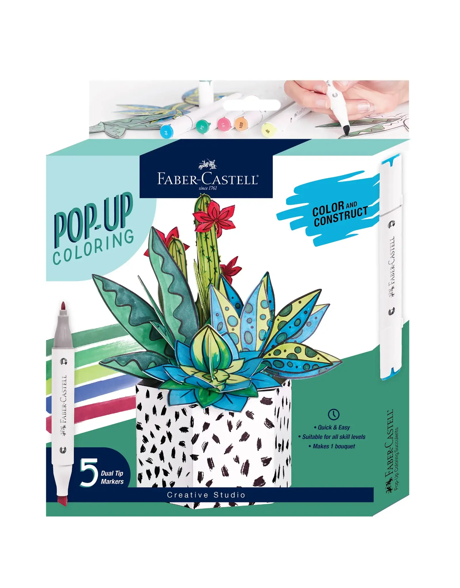 Faber Castell Pop Up Coloring Bouquet - Succulents