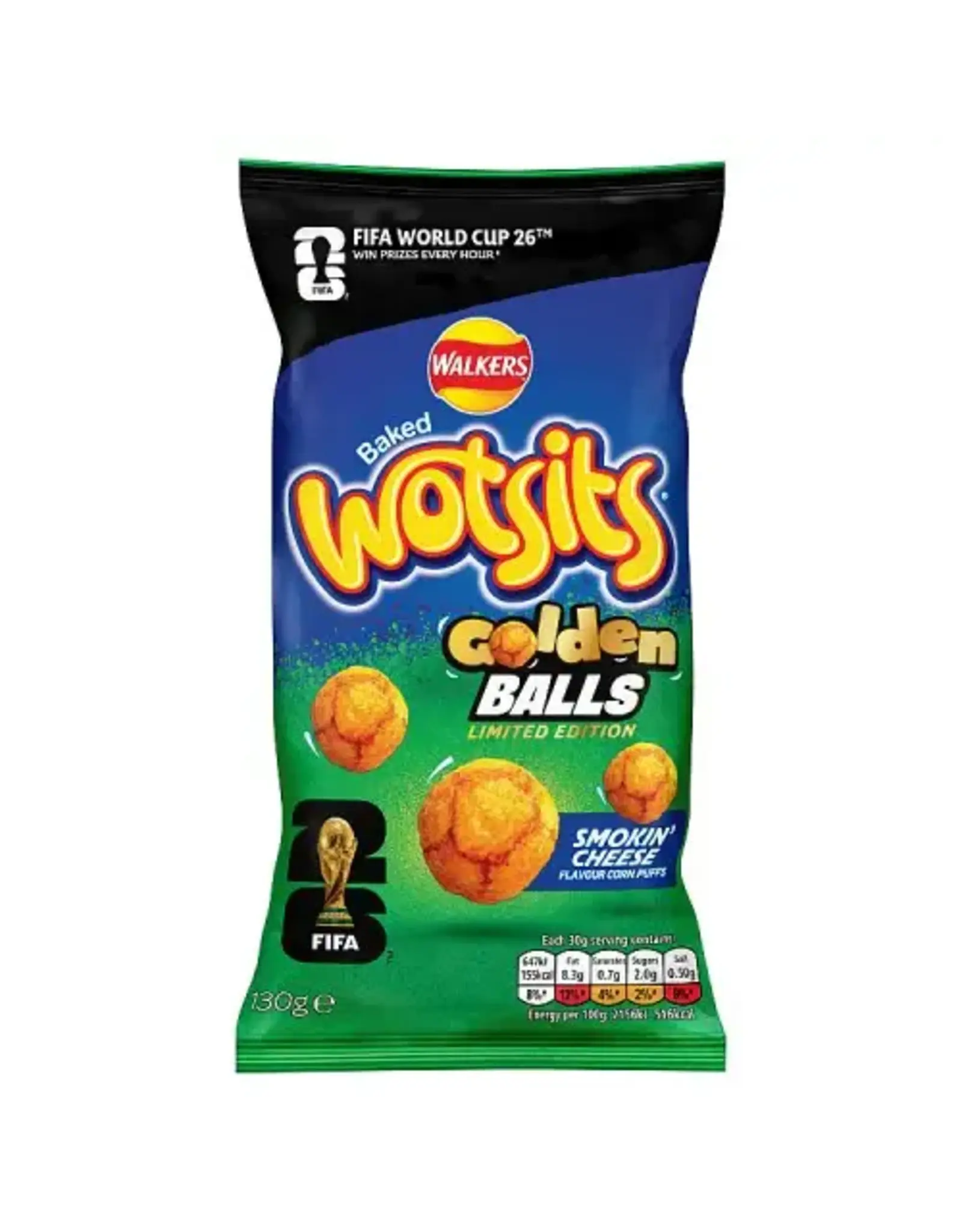 Wotsits World Cup Golden Balls - Smokin Cheese Puffs (British)