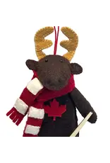 Felt Moose Sewing Kit with Wooden Hockey Stick