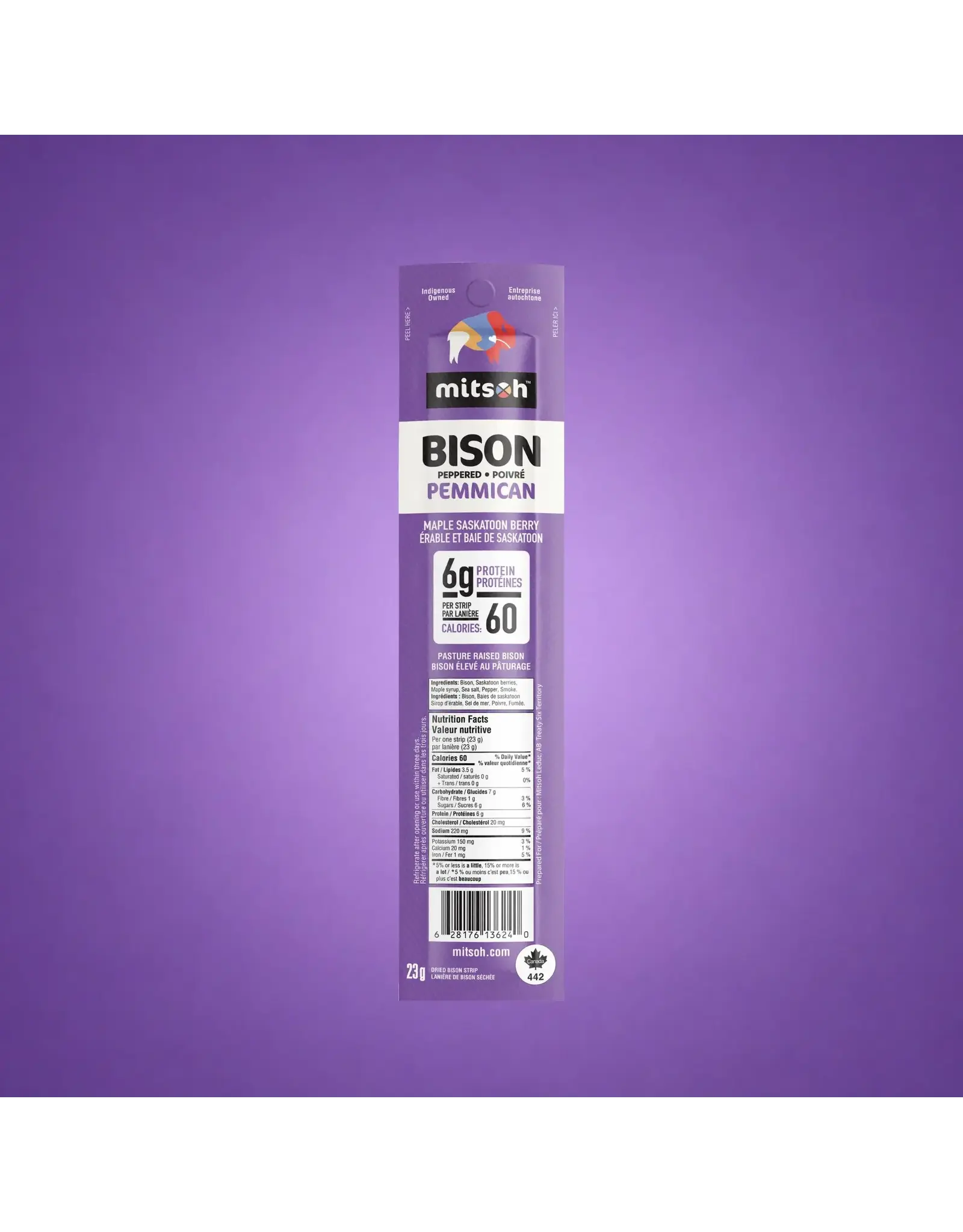 Mitsoh Peppered Saskatoon Berry Bison Pemmican
