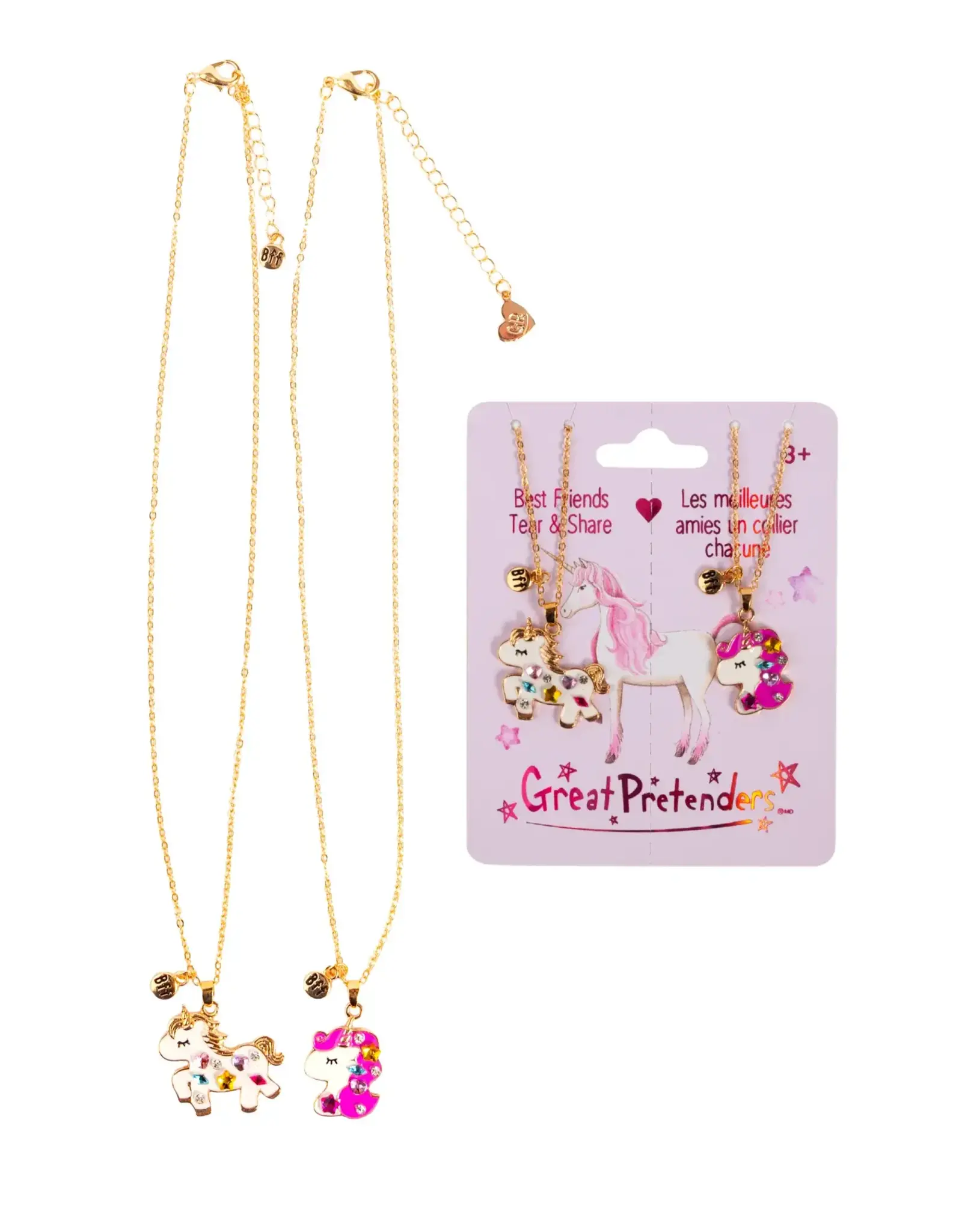 Great Pretenders Bejewelled Unicorns Tear and Share Necklace