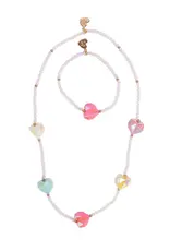 Great Pretenders Heart Geode Necklace and Bracelet Set