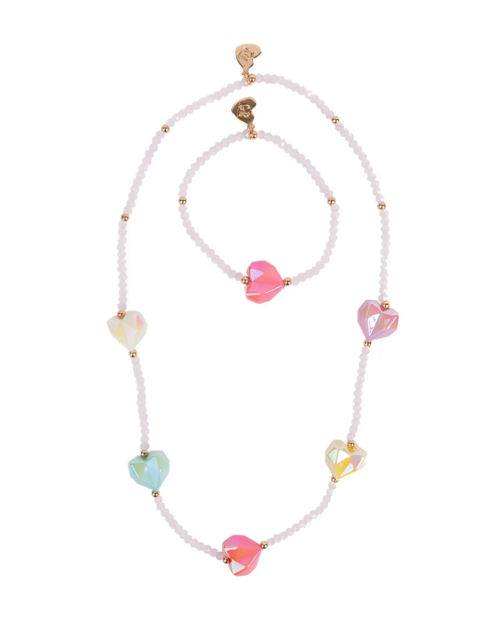 Great Pretenders Heart Geode Necklace and Bracelet Set