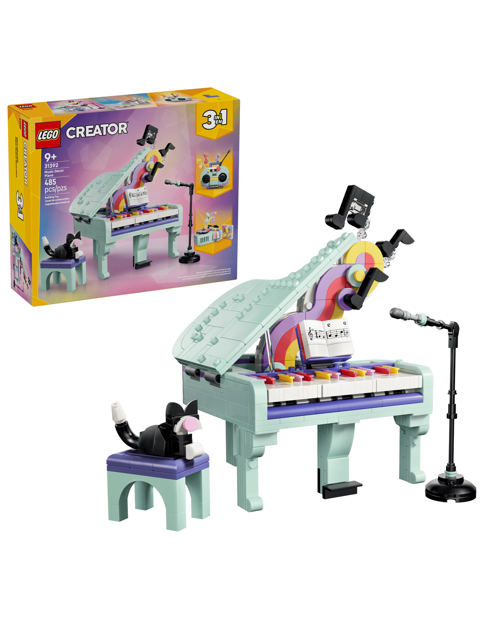 Lego Music Decor Piano with Cat
