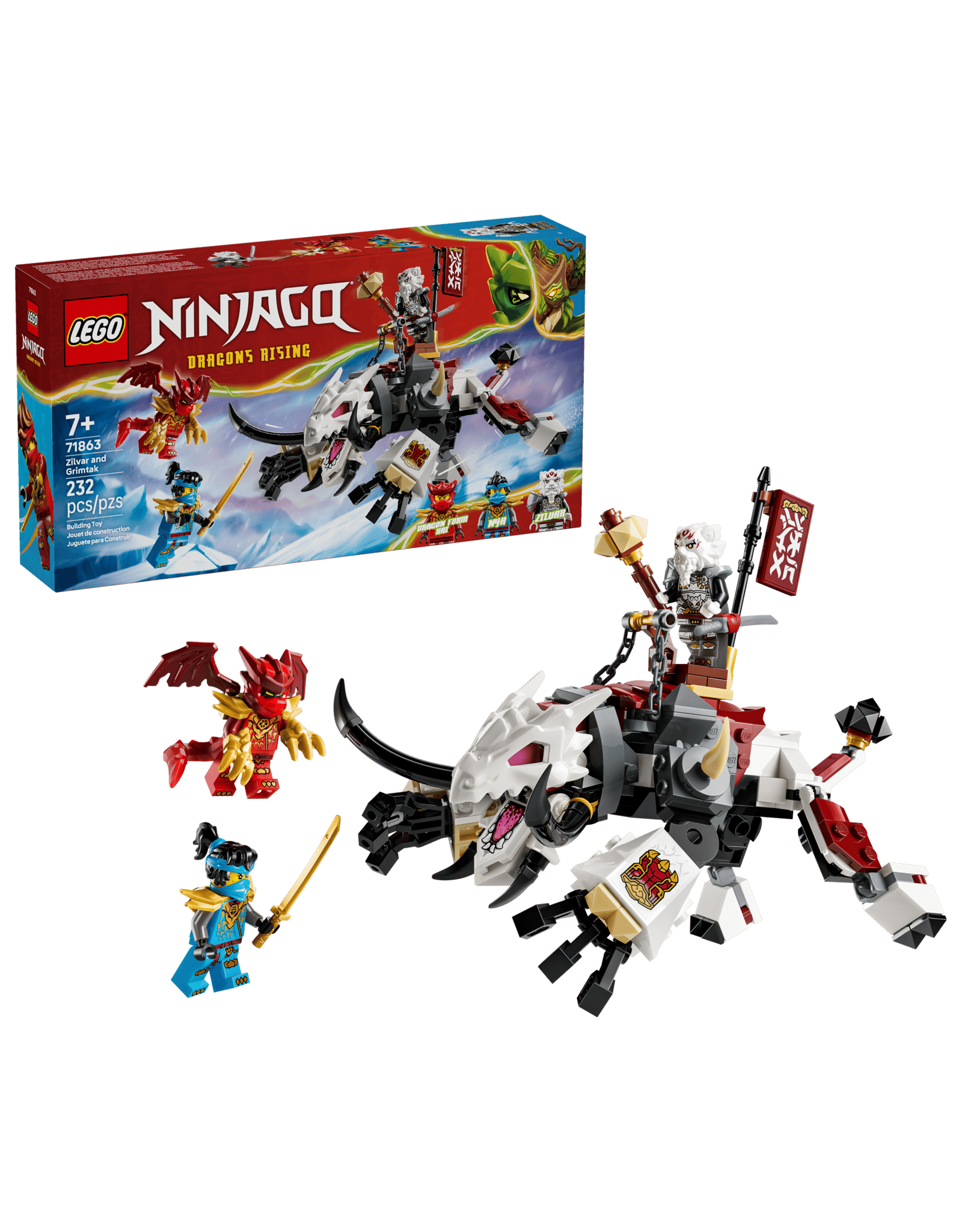 Lego Zilvar and Grimtak the Dragon Beast