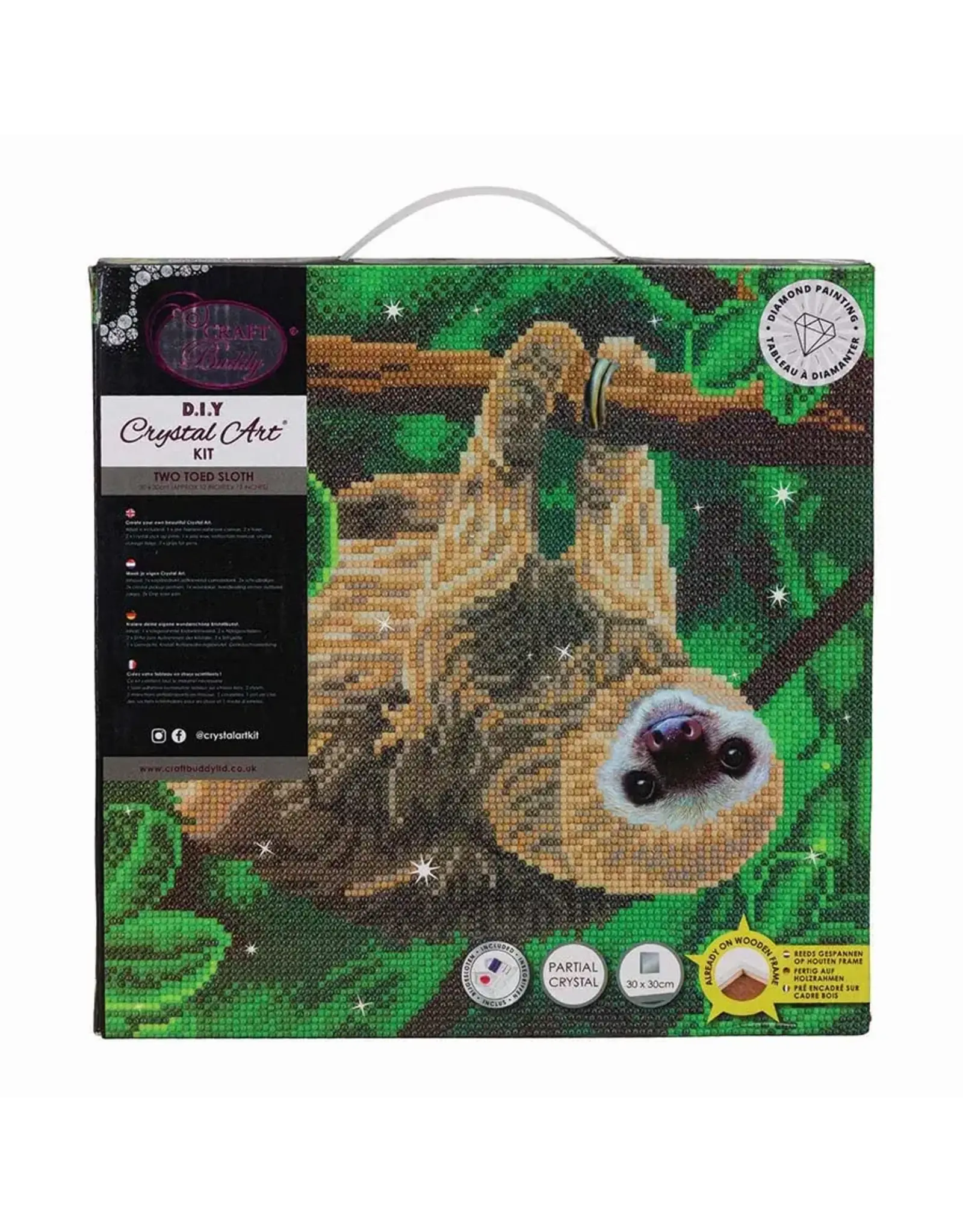 D.I.Y Crystal Art Kit Crystal Art Medium Mounted Kit: Two Toed Sloth