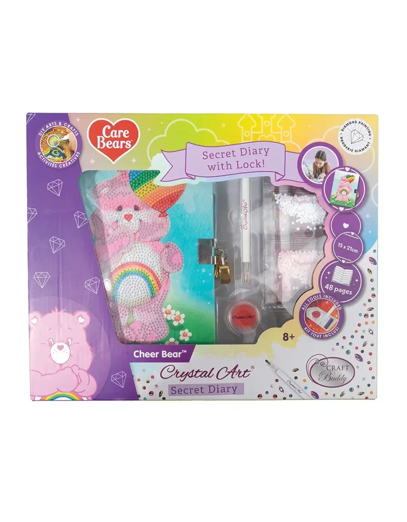 D.I.Y Crystal Art Kit Crystal Art Secret Diary Kit: Cheer Bear