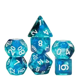 Bioluminescent Jellyfish Resin Dice Set (Glow-in-the-Dark)