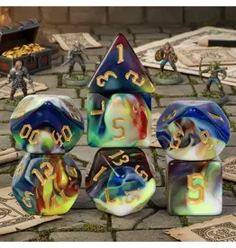 Chromablend Resin Dice Set – Gobstopper's Gambit