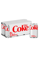 Coca Cola Diet 8 Pack 330ml (British)
