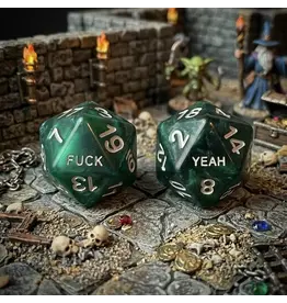 F#ck/Yeah D20 Resin Dice Set - Green