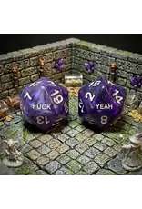 F#ck/Yeah D20 Resin Dice Set - Purple