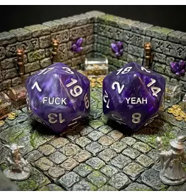 F#ck/Yeah D20 Resin Dice Set - Purple