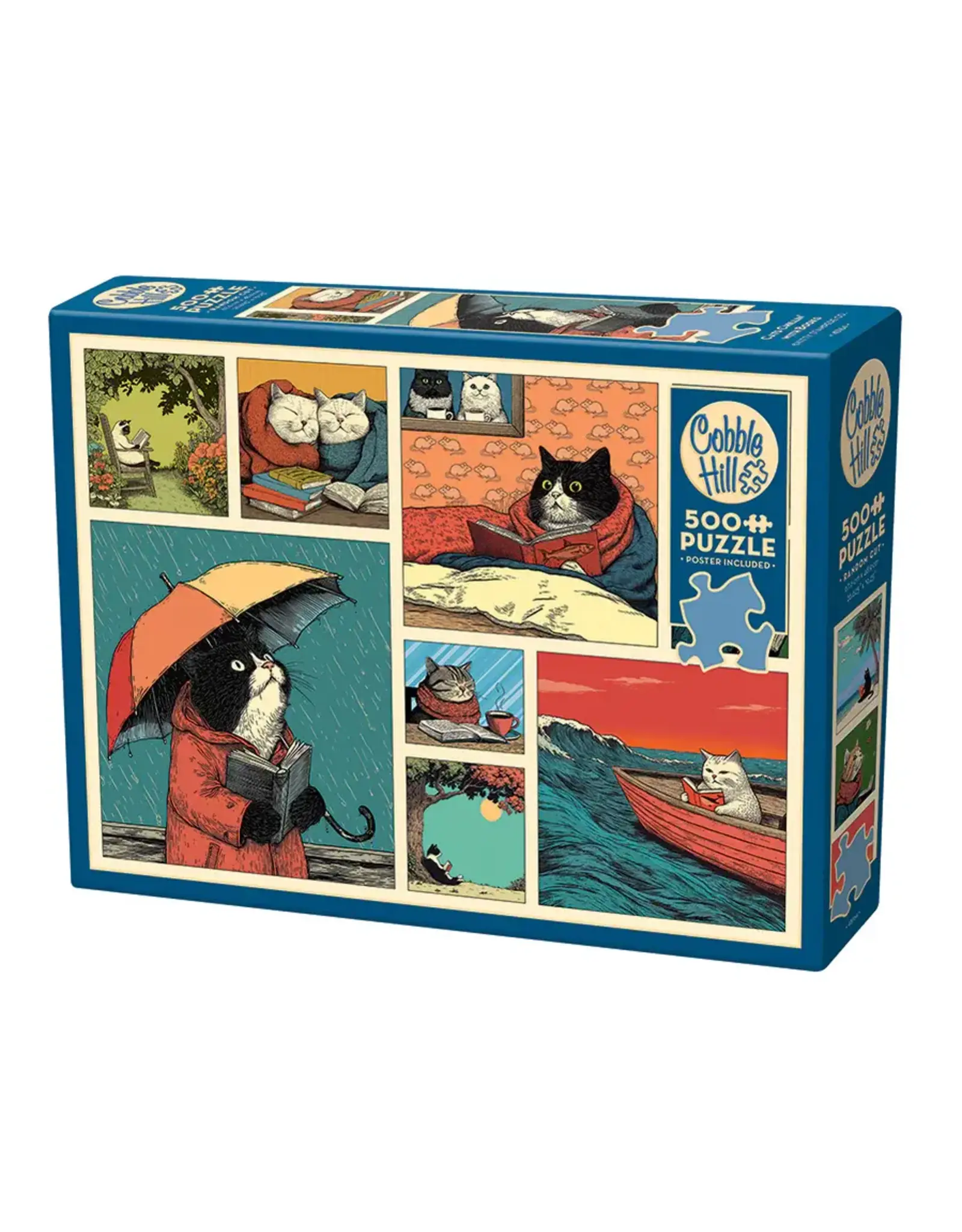 Cobble Hill Cats Chillin with Books 500pc